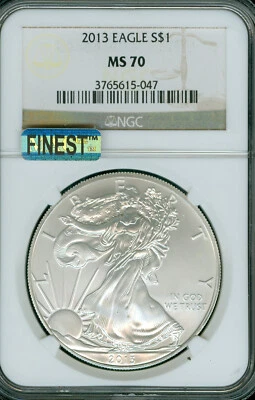 2013 STAR SILVER EAGLE NGC MS70 MAC FINEST MAC SPOTLESS . - Image 1 of 2