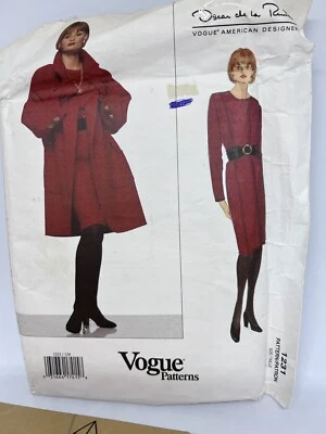 Vtg Coat & Dress by Oscar de la Renta Vogue sew pattern 1231 - 12-14-16 Uncut - image 1 of 4