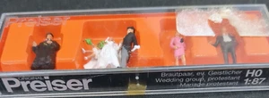 HO 1:87 Preiser 10057 Wedding Party w/ Priest Bride Groom Flower Girl Figures - Picture 1 of 4