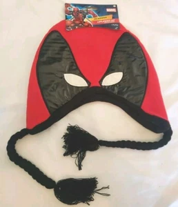 Marvel Deadpool Peruvian Beanie Laplander Hat New with Tags NWT - Picture 1 of 6