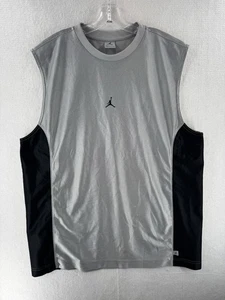 Vtg Air Jordan Sleeveless Jersey XL Black Jumpman Dazzle Shiny Basketball Rare - Picture 1 of 10