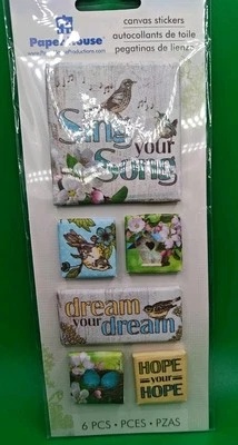 Paper House Canvas Stickers Spring, Art, Flowers, Birds, Hope, Dream Multicolor  - Image 1 of 4