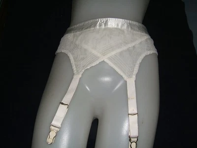Vintage Satin & Sheer Garter Belt- Suspenders - Image 1 of 4