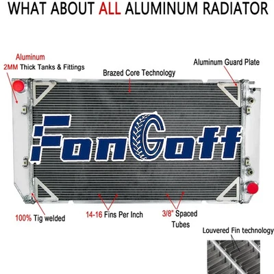 4Rows Radiator Fit 1994-2000 Chevy C1500 K1500,C2500 K2500 C3500 K3500 V8 6.5L - Image 1 of 4