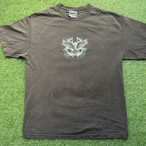 VTG ODM Jesus Dove God Christian Brown Skate Short Sleeve T-Shirt Size L - Picture 1 of 8