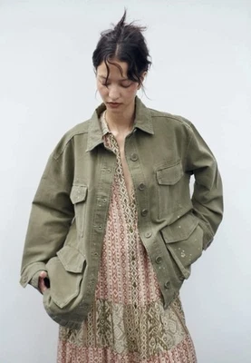 ZARA Size Small Oversized BNWT Khaki “the Worker Jacket” - Image 1 of 4