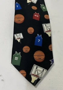 BASKETBALL Themed Necktie Tie Vintage College NBA Jersey Work Casual Dress Party - Picture 1 of 12