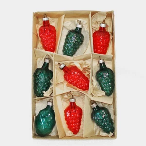 Box Premier Unsilvered Glass Christmas War Ornaments Grapes - Picture 1 of 2