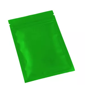 100pc Matte Flat Green Two-Sided Foil Mylar Zip Lock Bags 8.5x13cm 3.25x5in - Picture 1 of 3