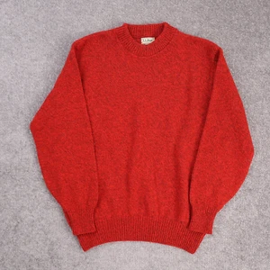 VTG 80s L.L. Bean Wool Made in USA 2XL Red Long Sleeve Knit Pullover Sweater - Picture 1 of 9