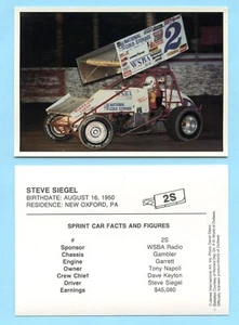 1989 World of Outlaws - Steve Siegel - Postcard 2S - Picture 1 of 1