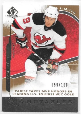 2008-09 Upper Deck SP Authentic Limited Gold #160 Zach Parise Notables /100 - Image 1 of 2