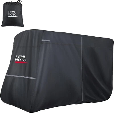 Черный сверхпрочный чехол для гольфкара KEMIMOTO 600D для пассажирского клюшки EZGO 6/4+2 - Изображение 1 из 4