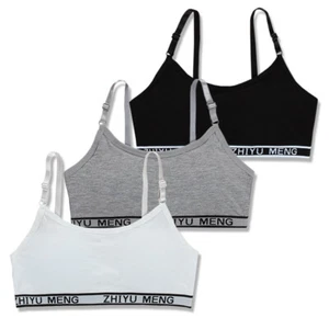3 PACK Girls First Bras Teenagers Crop Tops Bralette Underwear Size for 8 -14Y - Picture 1 of 15