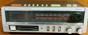 VINTAGE JCPENNY AM/FM ELECTRONIC CLOCK CASSETTE PLAYER ALARM CLOCK 680-3743 - Picture 1 of 1