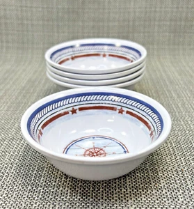 Melamine Ware Mini 4" Inch Bowls lot of 5 Nautical Design Snacks Sides Dessert - Picture 1 of 7