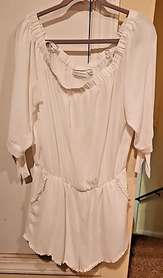 Mameluco blanco con hombros descubiertos manga larga Bisou Bisou para mujer talla 14 Foto 1 de 4