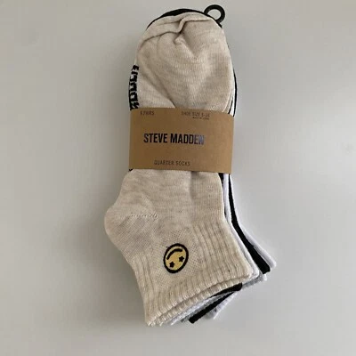 Steve Madden Women’s 6 Pairs Quarter Socks Size 9-11 (Shoe Size 5-10) NEW - Image 1 of 4