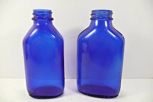 Lote de 2 botellas de leche de magnesia genuinas Phillips azul cobalto ¡geniales! - Imagen 1 de 5