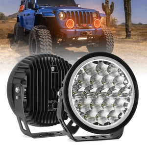 2PCS Bumper 9" inch Round LED Work Light DRL Driving Lamp Offroad Truck SUV UTV - Picture 1 of 17