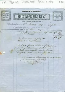 Dépt 47 & 31 - Agen - Petite Entête d'un Entrepôt de Fromages du 15/10/1859 - Picture 1 of 1