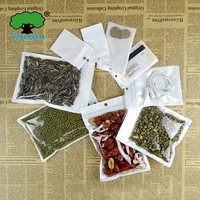  Open 6-10 cm Clear+White pearly BOPP Electronic Pack Zip Lock Bags Hang Hole  