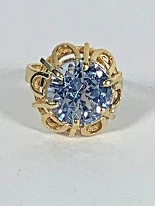 14k Gold Ladies Aqua Spinel Ring - Read - Picture 1 of 9