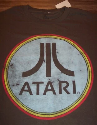 Camiseta masculina estilo vintage Atari sistema de videogame média nova com TAG ANOS 80 - Imagem 1 de 3