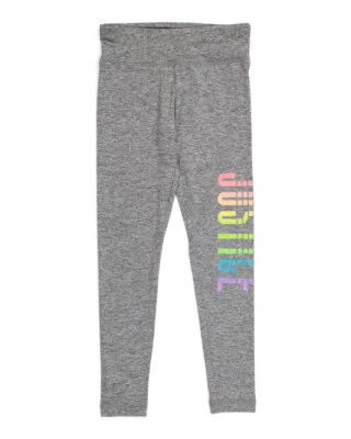 NUEVO CON ETIQUETAS Leggings Niñas Talla 8 Gris JUSTICIA Arco Iris Brillo Foto 1 de 4