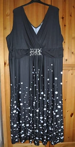 Ulla Popkin Sleeveless Long Dress, black & white, GB 32 - 34 polyester/elastane - Picture 1 of 9