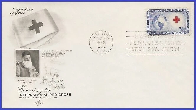 USA5 #1016 U/A ARTCRAFT FDC   International Red Cross - Image 1 of 1