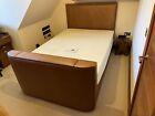 Tan Leather Double TV Bed