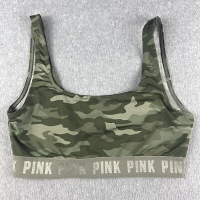 Sujetador deportivo Victorias Secret rosa para mujer mediano verde camuflaje lo último deportivo sin forro Foto 1 de 4