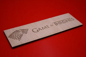 Wooden Bookmark Game Of Thrones Stark Dire Wolf Plywood Laser Engraved - Imagen 1 de 4