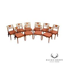 Baker Historic Charleston Collection Regency Style Set of Ten Dining Chairs