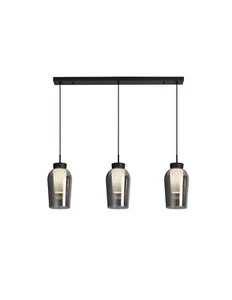 Modern Black Chrome Glass Chandelier 3 Lights MN-246 - Picture 1 of 1