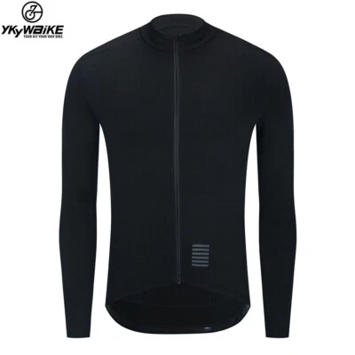 Winter Cycling Jersey Men's Long Sleeve Tops Thermal Fleece Road Bike Jacket MTB - Image 1 of 4