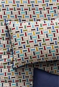 Anthropologie Anna Spiro Quilt Colorful Geometric Tile Queen Quilt + 1 Euro Sham - Picture 1 of 13