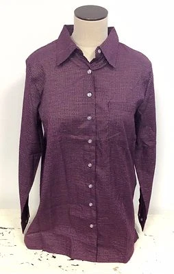 NEW Haband Burgundy Striped Button Down Men's Dress Pocket Shirt $40 retail - Image 1 of 2