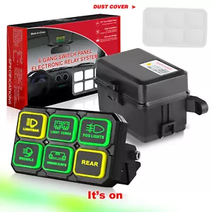 6 Gang Switch Panel 720W Circuit Relay System W/Cover For LED Work Light Bar 12V - Picture 1 of 14