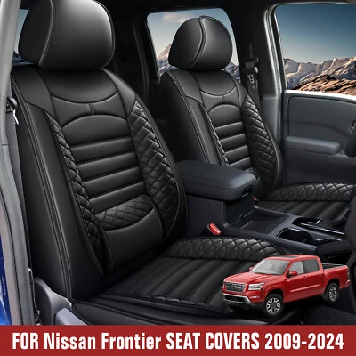 For 2009-2025 Nissan Frontier Car Front&Rear 5-Seat Covers Full Set Faux Leather Foto 1 de 4