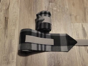 NEW set of 2 grey/black plaid horse polo wraps (horse/pony leg wraps) - Picture 1 of 1