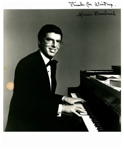 Marvin Hamlisch Vintage Photo Stains Inscription 8x9.625 B&W PSA COA Cover