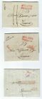 Three Milan Italy Straightline Stampless To Genoa Italy, With Contents