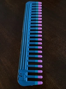 Vintage 80's 90's Mebco Volume Comb Wide Tooth Twice Dipped Dark Teal Pink Teal - Picture 1 of 7