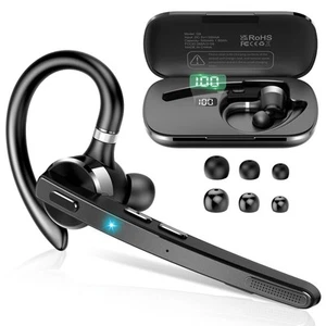 Bluetooth 5.3 Headset, Single-Ear Wireless Earpiece, 90Hrs Dual Noise Cancell... - Picture 1 of 9