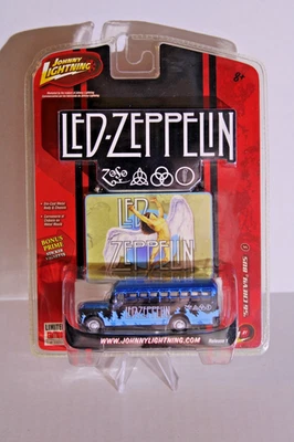 Autobús Chevy Johnny Lightning Led Zeppelin 56 azul arte rupestre sin abrir Foto 1 de 4