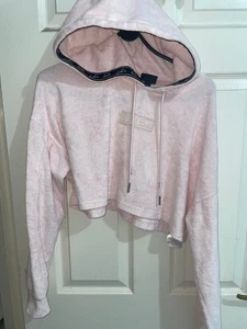 Ellesse Womens Medium Pink Pullover Long Sleeved Cropped Hoodie (EX COND) - Picture 1 of 3