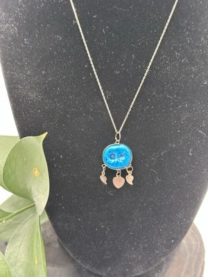 Collar colgante vintage de plata de ley turquesa Foto 1 de 4