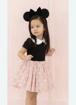 EUC Taylor Joelle Disney Minnie Mouse Polka Dot Tutu Dress in Pink & Black 7 - Image 1 of 4